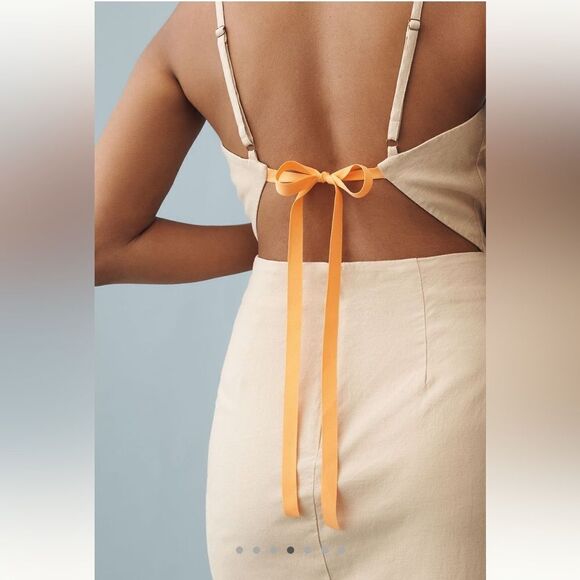 By Anthropologie Ruched  Slim Midi Dress - Picture 5 of 7